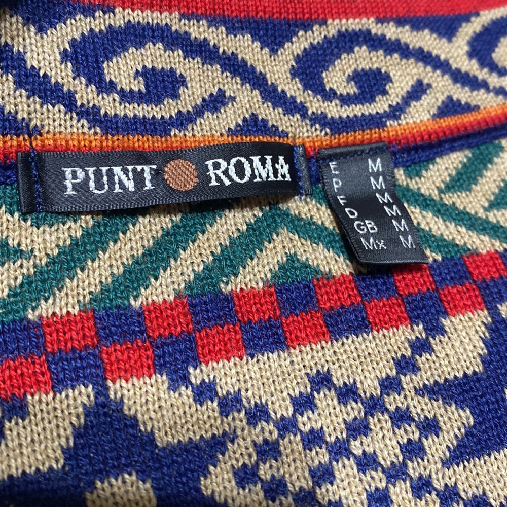 Punt Roma Multi Colored Geometric Knit Pincho - Picture 8 of 12